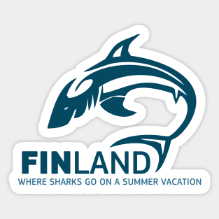 FINLAND Where Sharks go on a summer vacation funny pun Sticker